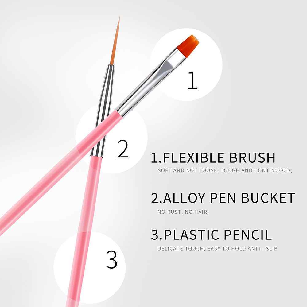 Nail Art Kit 15pcs Nail Brushes Set 5pcs Dotting Pens 6 Nail
