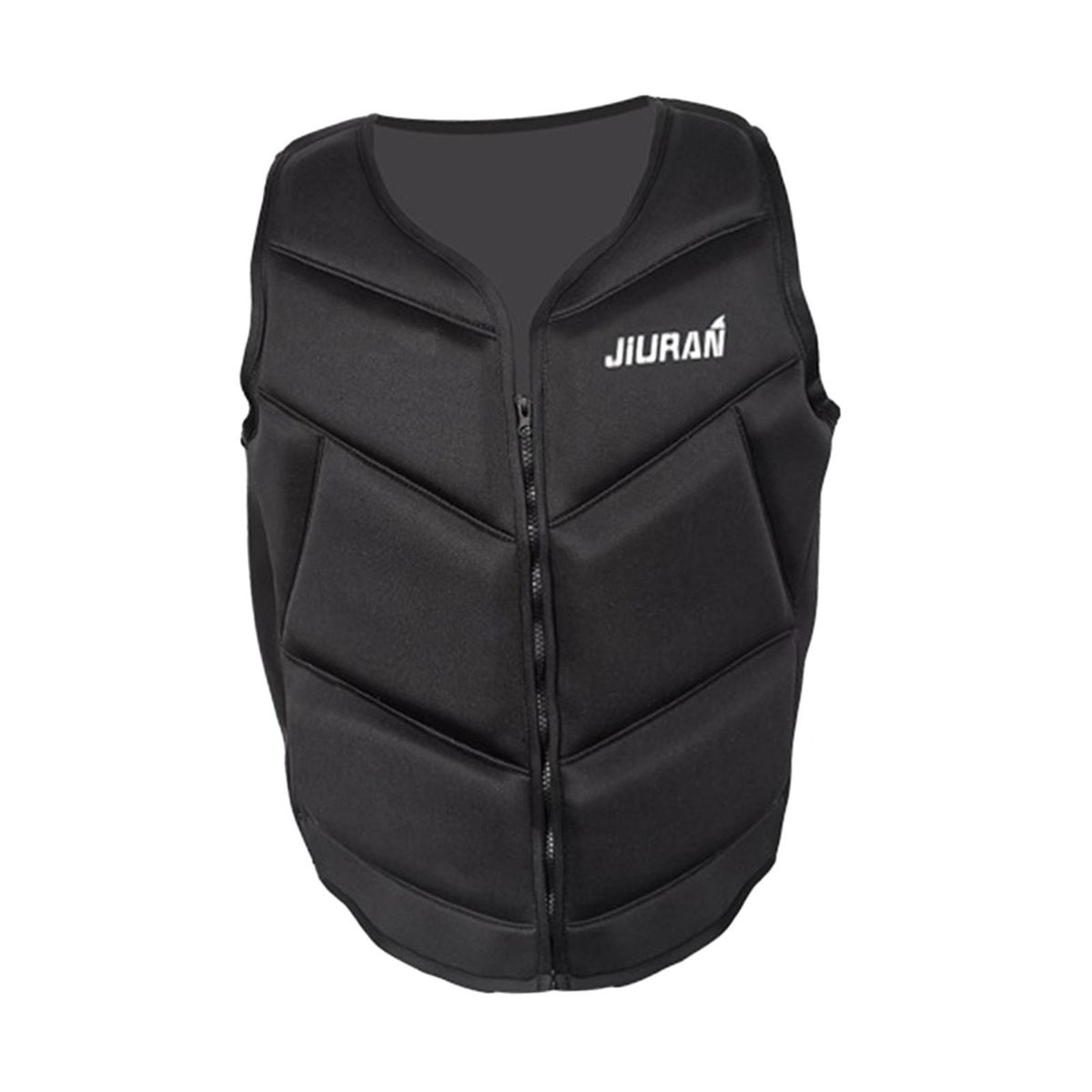 Universal  Zipper Closure Buoyancy Aid Floating Vest Black XL