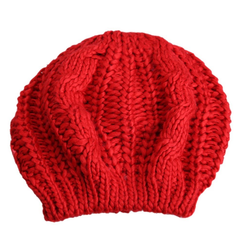 Winter Warm Women Knitted Braided Beanie Hats Wool Crochet