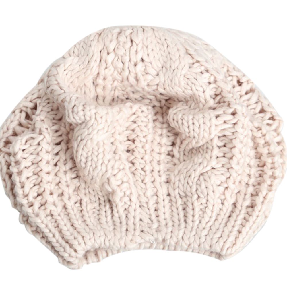 Winter Warm Women Knitted Braided Beanie Hats Wool Crochet