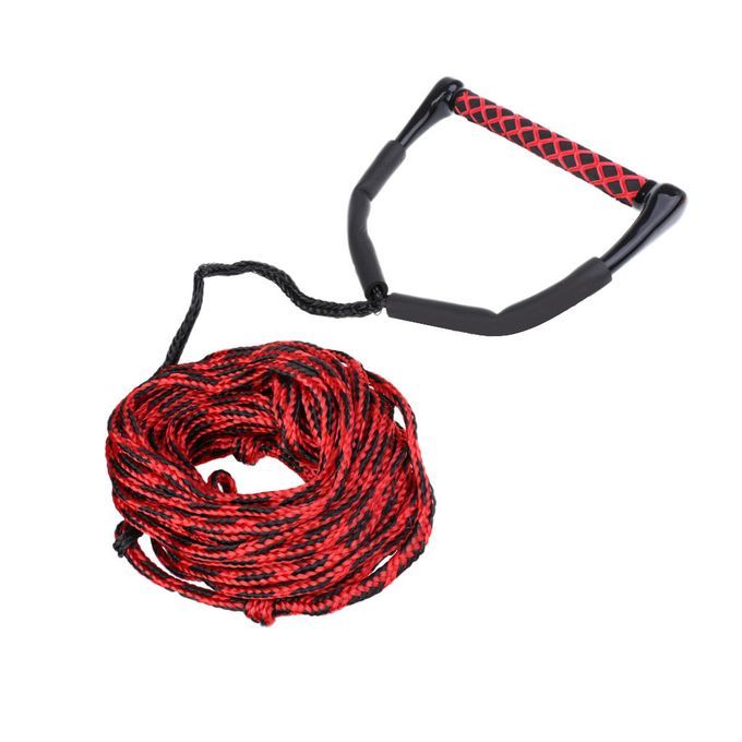 23 Meters 10mm Water Ski Wakeboard Knee Board Tow Rope Line Black, Red