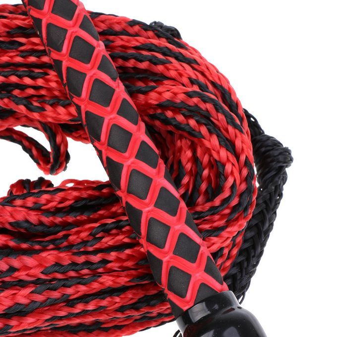 23 Meters 10mm Water Ski Wakeboard Knee Board Tow Rope Line Black, Red