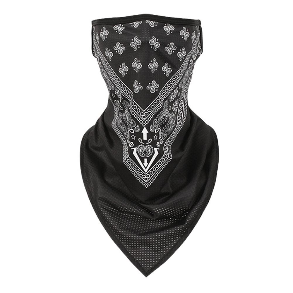 Outdoor Paisley Print Anti-UV Breathable Earloop Face-Black