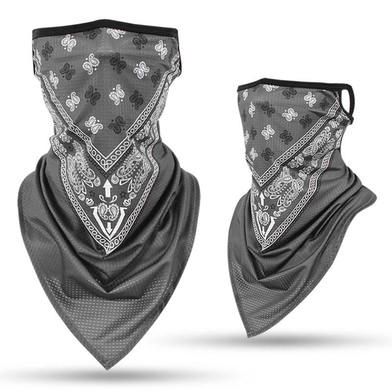 Outdoor Paisley Print Anti-UV Breathable Earloop Face-Black