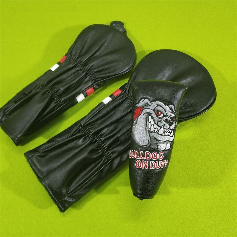 Bulldog On Duty Golf Driver Head Covers Fairway Woods Pu