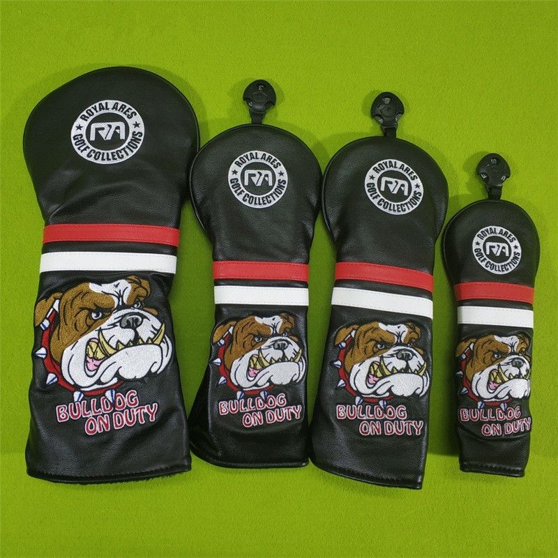 Bulldog On Duty Golf Driver Head Covers Fairway Woods Pu
