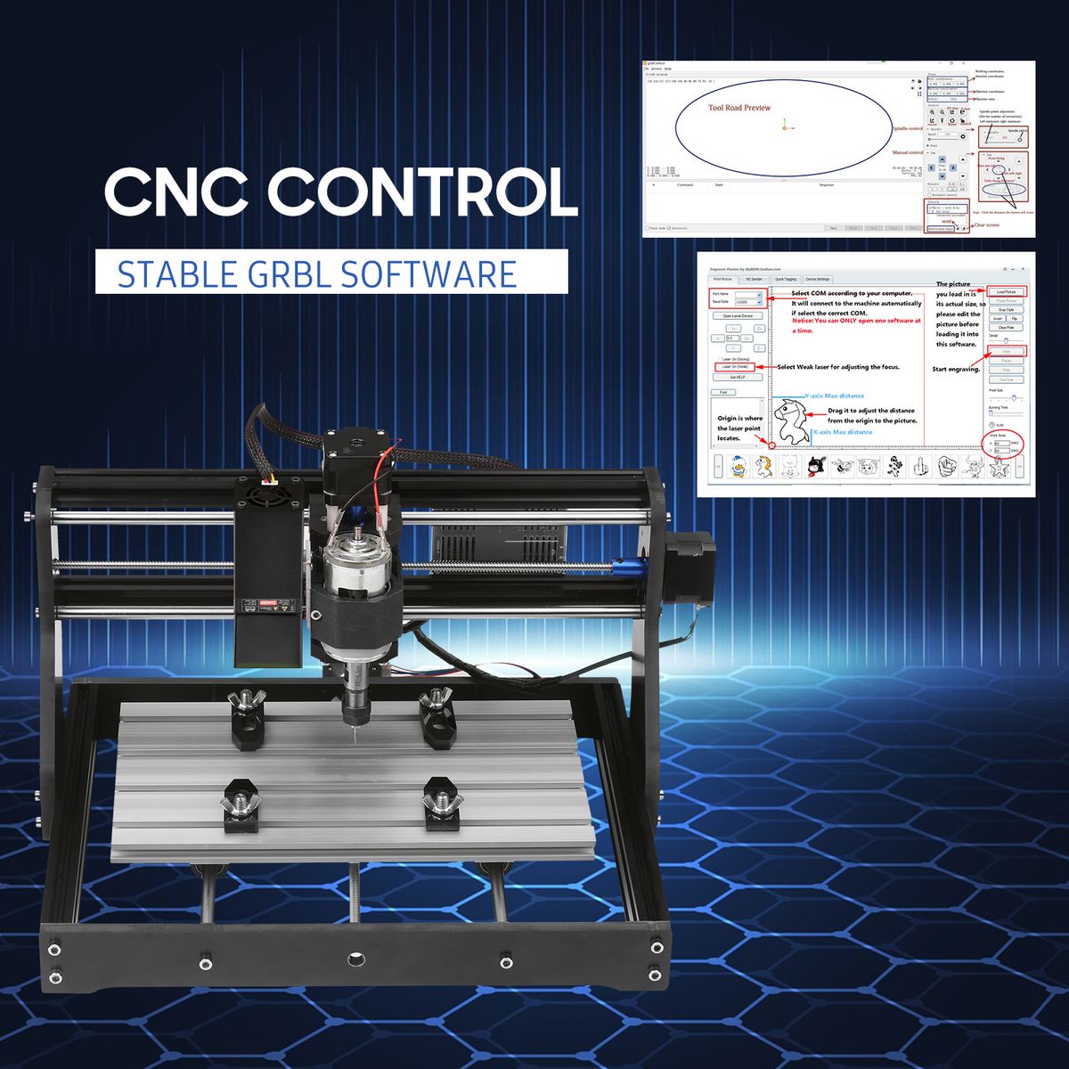 CNC 30*18 Pro Router Kit GRBL Control 3 Axis Offline