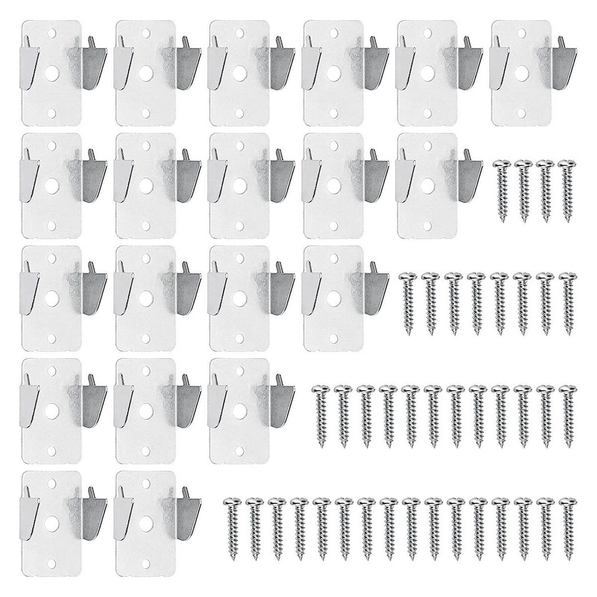 20Pcs Metal Curtain Rods Brackets - Sturdy Curtain Rod Holders with Screws Double Curtain Rod Support Hooks
