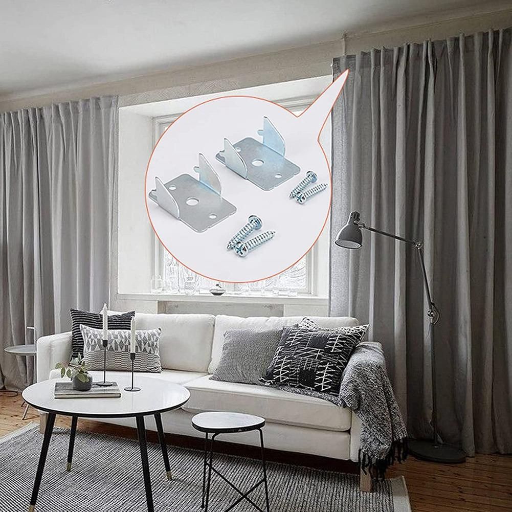 20Pcs Metal Curtain Rods Brackets - Sturdy Curtain Rod Holders with Screws Double Curtain Rod Support Hooks