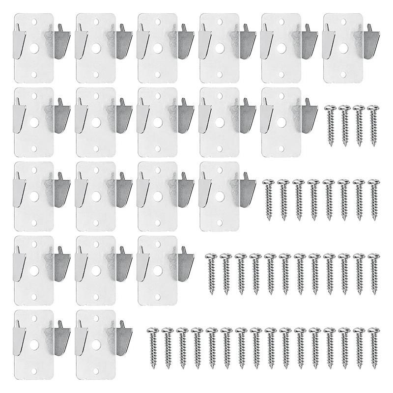 20Pcs Metal Curtain Rods Brackets - Sturdy Curtain Rod Holders with Screws Double Curtain Rod Support Hooks