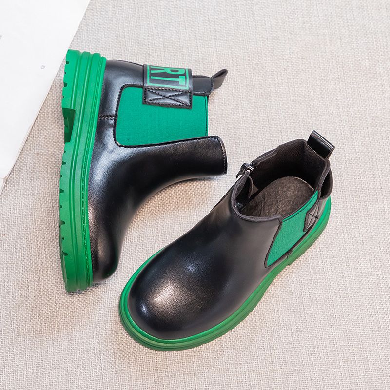 British Style Casual Trend Martin Shoes For Boys And Girls-Green