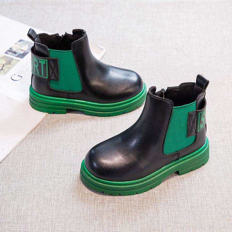 British Style Casual Trend Martin Shoes For Boys And Girls-Green