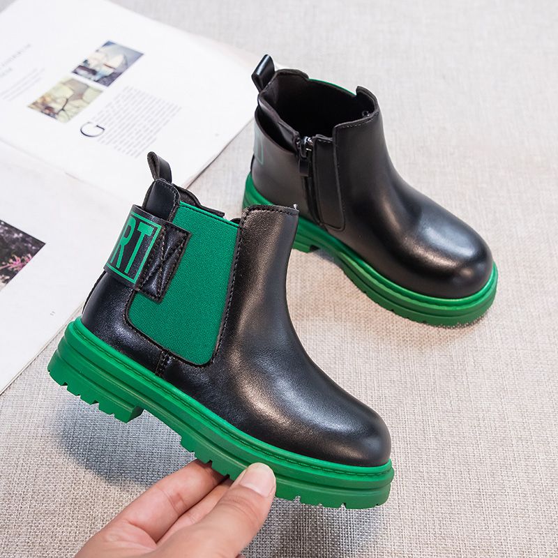 British Style Casual Trend Martin Shoes For Boys And Girls-Green