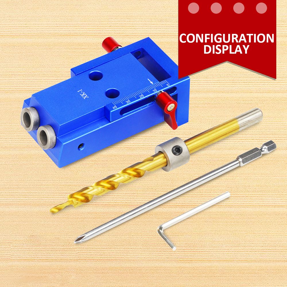 Pocket Aluminium Alloy Oblique Hole Jig Kit System For Wood