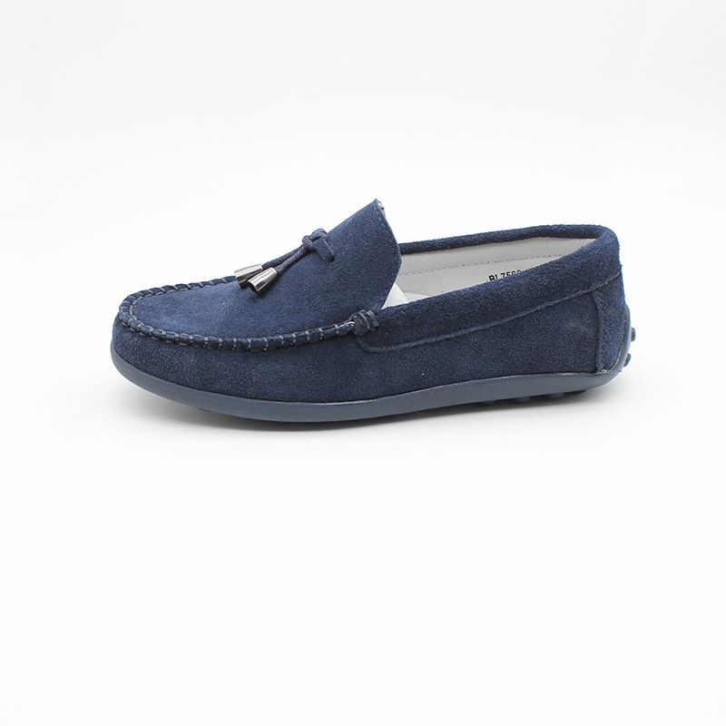 Toddlers Boys Suede Tassles Shoes-Navy
