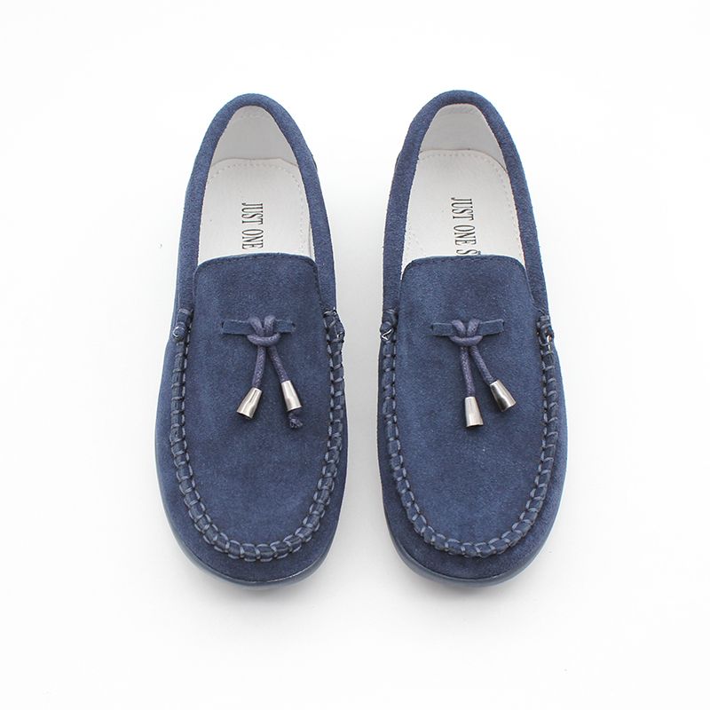 Toddlers Boys Suede Tassles Shoes-Navy
