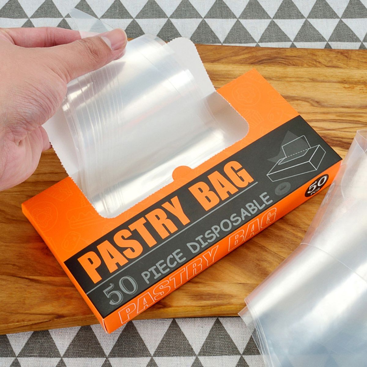 50PCS Disposable Pastry Bags Transparent Disposable Cake