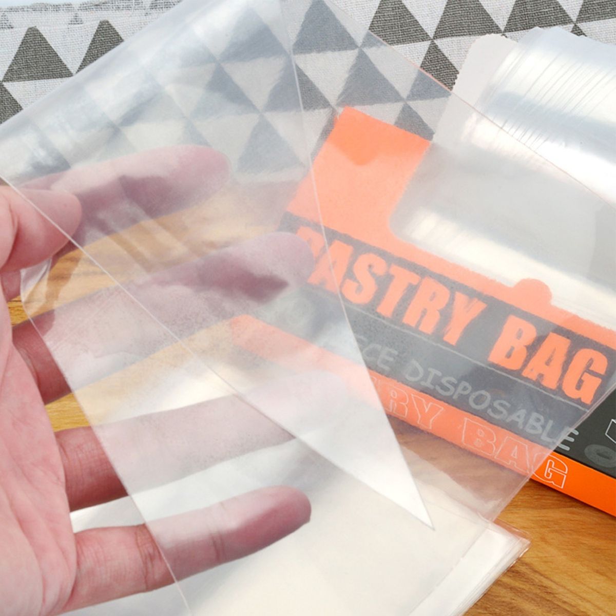 50PCS Disposable Pastry Bags Transparent Disposable Cake