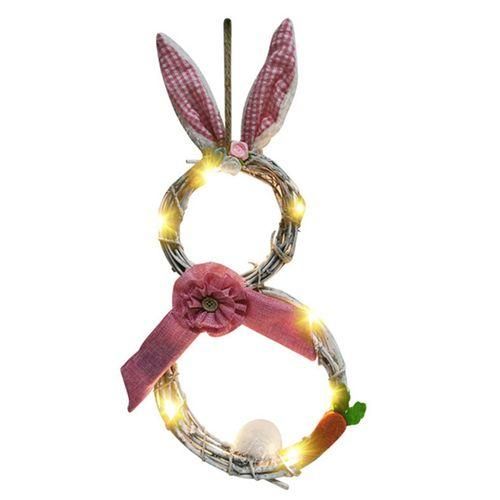 Easter Vines Circle Wreath Decoration With Lights For Home