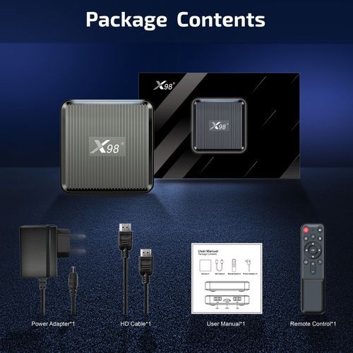 X98Q UHD 4K Android11.0 Smart TV Box 2G+16G Amlogic S905W2 Media Player