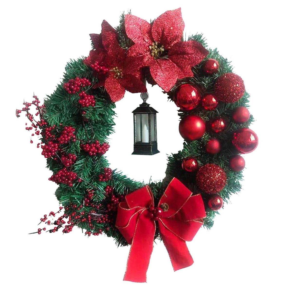 Christmas Wreath Red Christmas Wreath Window and Door Home