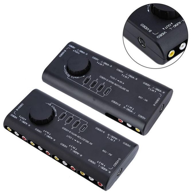4 In 1 Out AV RCA Switch Box Audio Video Signal Switcher For Set-top Box DVD VCD TV