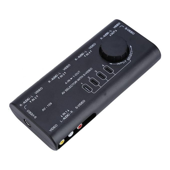 4 In 1 Out AV RCA Switch Box Audio Video Signal Switcher For Set-top Box DVD VCD TV