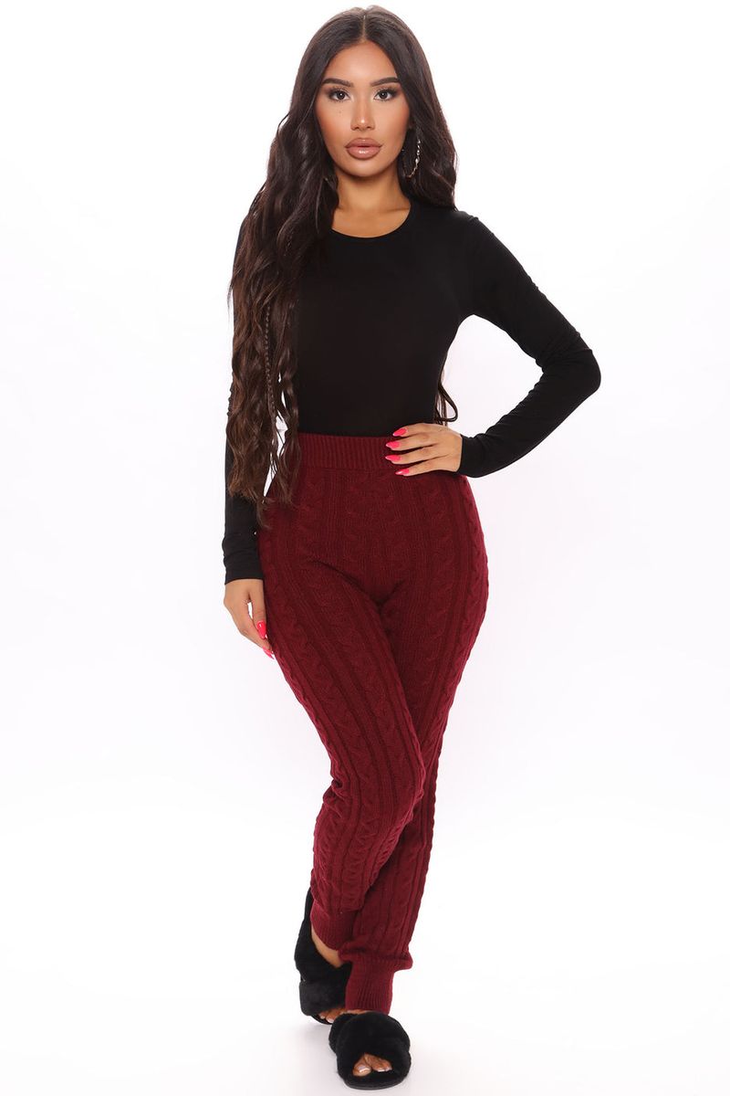Long Sleeve Round Neck Bodysuit - Black & White