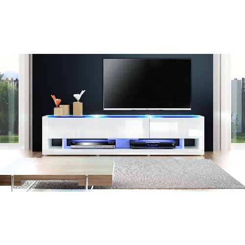 Glossy Aqua 72inches Tv Stand - White