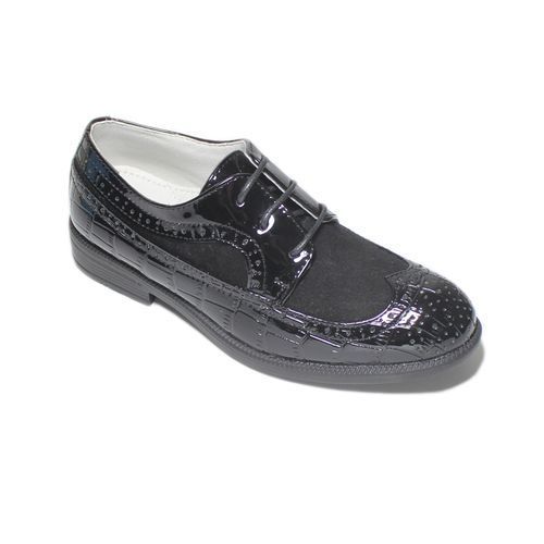 Kids Boys Shoes Lace Up Brogue OXfords-Black