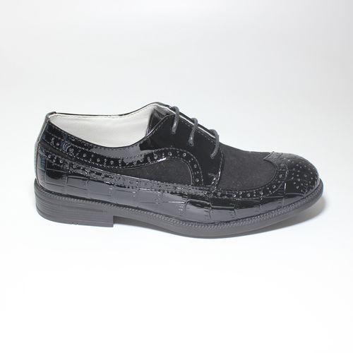 Kids Boys Shoes Lace Up Brogue OXfords-Black