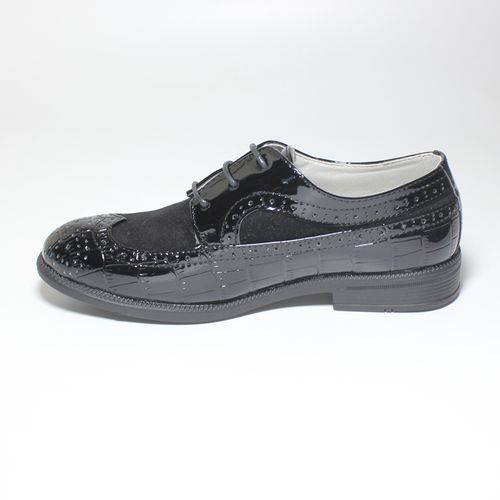 Kids Boys Shoes Lace Up Brogue OXfords-Black