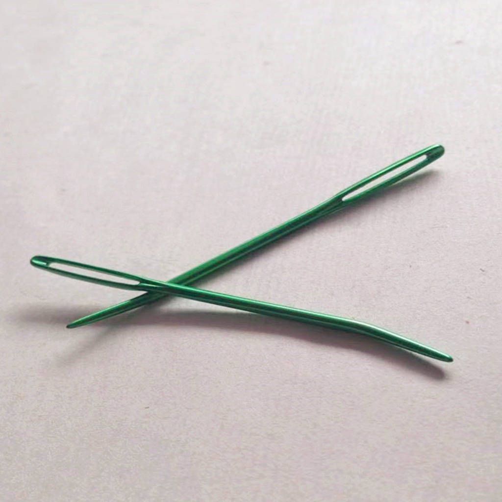 4pcs Aluminium Large-eye Bent Tip Neddle Tapestry Darning