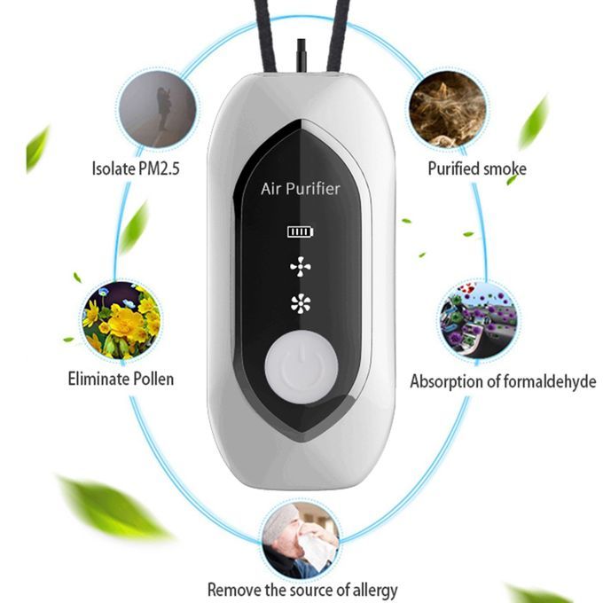 Personal Air  Necklace Wearable Portable USB Lonic White