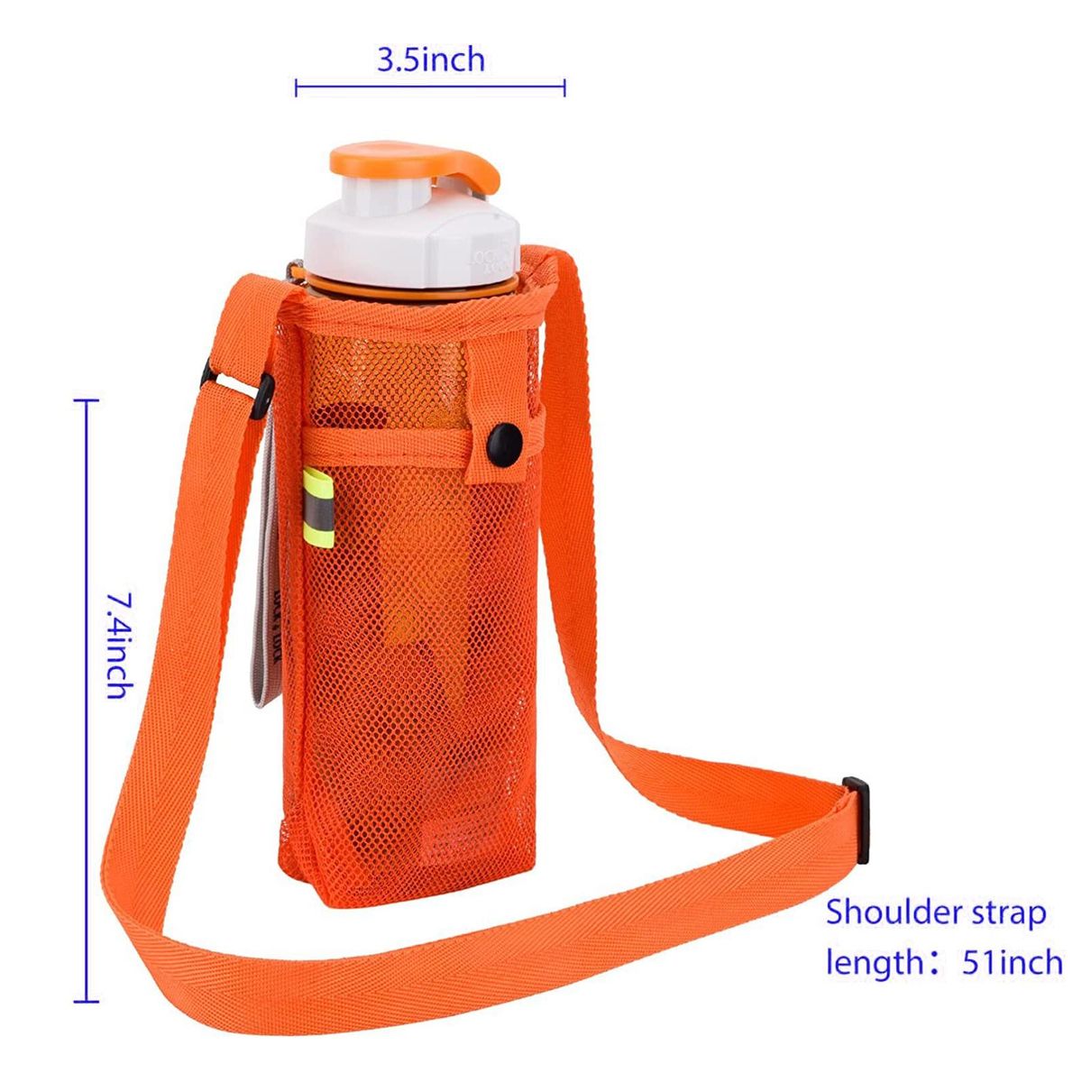 Water Bottle Bag Outdoor Travel Sports Water Cup Sling Holder Orange
