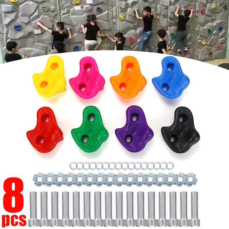 8Pcs Climbing Textured Climbing Rocks Wall Kids School Park Sport