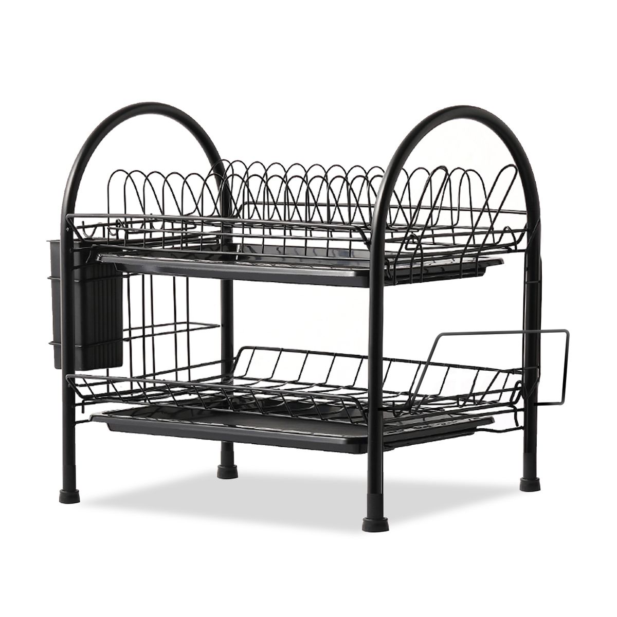 Dish Drying Rack 2 Tier Dish Rack Steel With Removable Drain