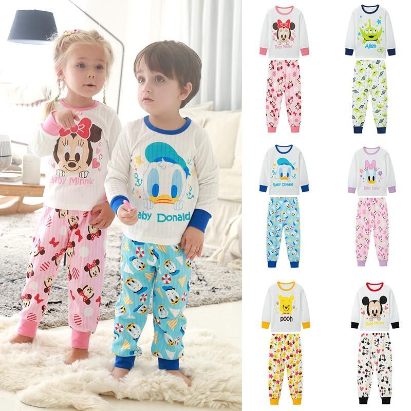 New Children Clothing Home Clothes Breathing Cotton Double-Layer Suit Autumn And Winter Co