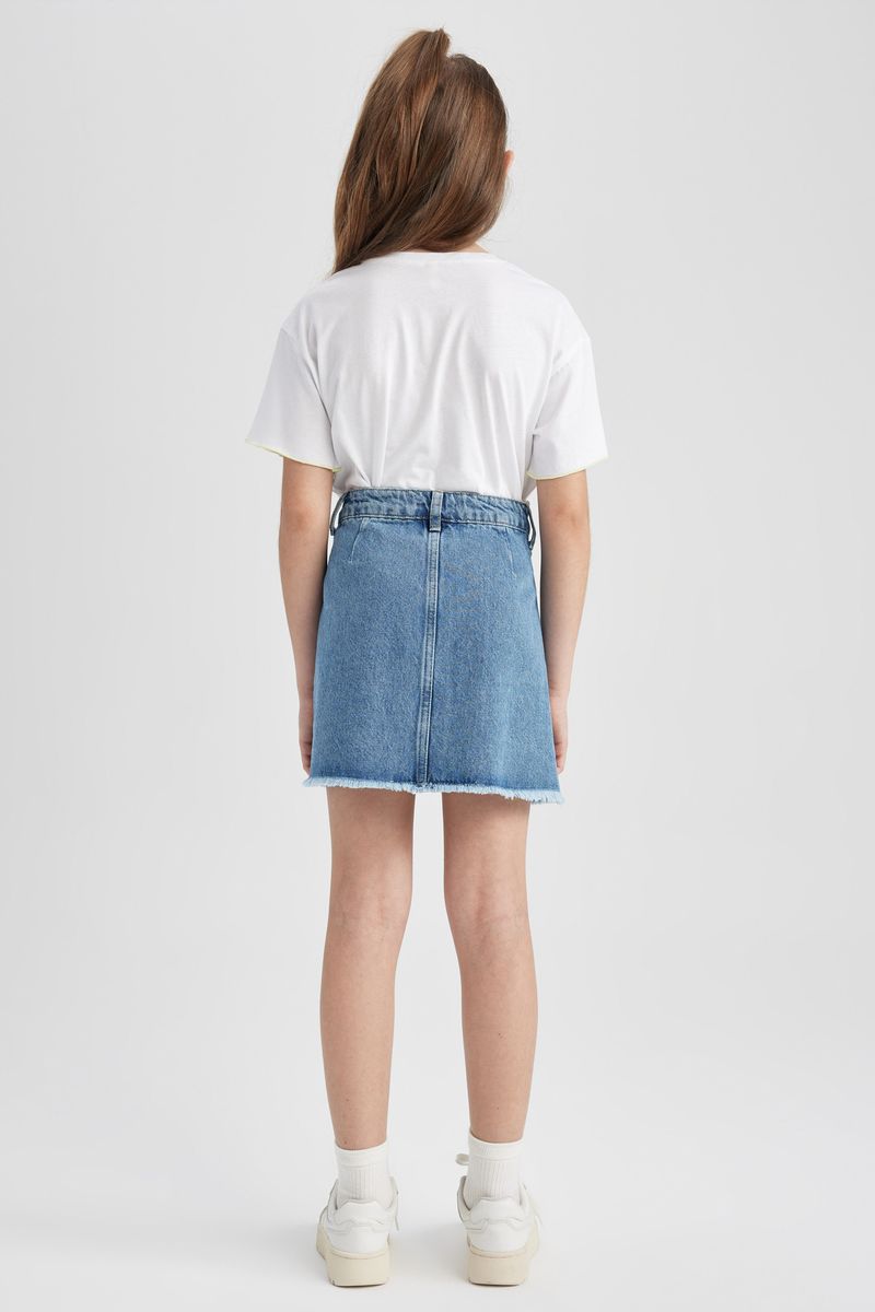 Girl Casual Relax Fit Denim Skirt - Blue