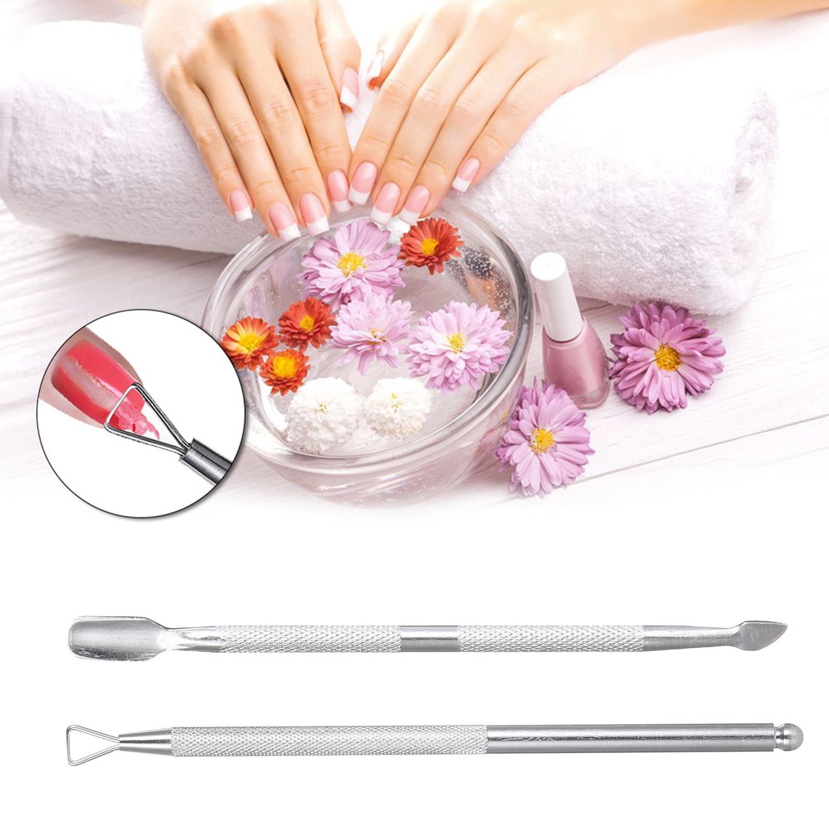 Nail Art Care Double-ended Nail Cuticle Trimmer Dead Skin