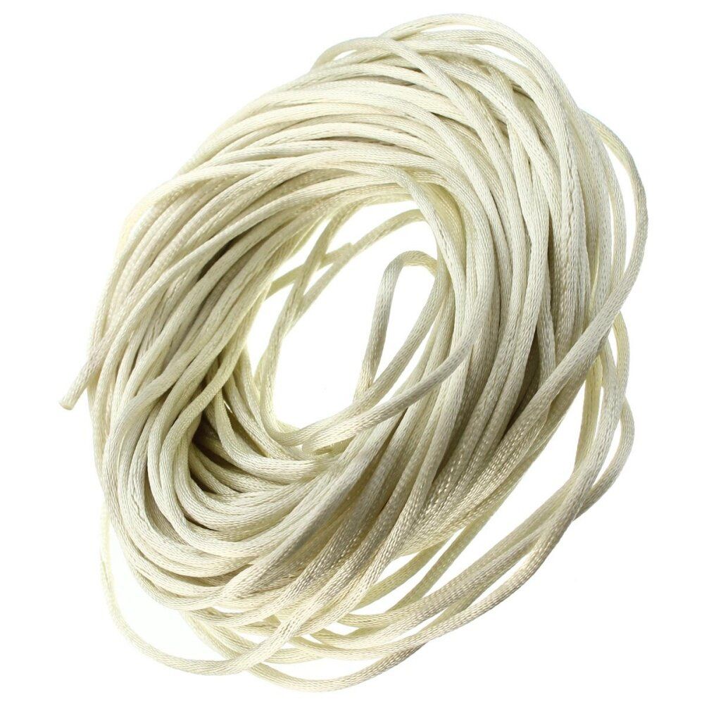 20M Rope 2mm Nylon Chinese Knot Cord Macrame Bead Braided Jewelry Thread String Cream-colored