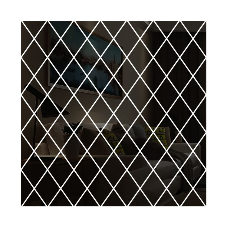 Acrylic Mirror Wall Stickers, Specification: Black Large