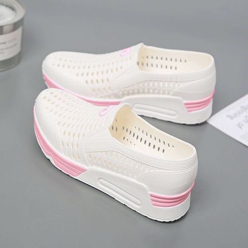 Ladies New Style Inner Heightening Breathable Sandals-White