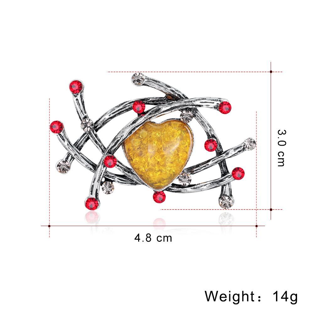 Brooch Retro Crystal Love Alloy Simple Sweater with