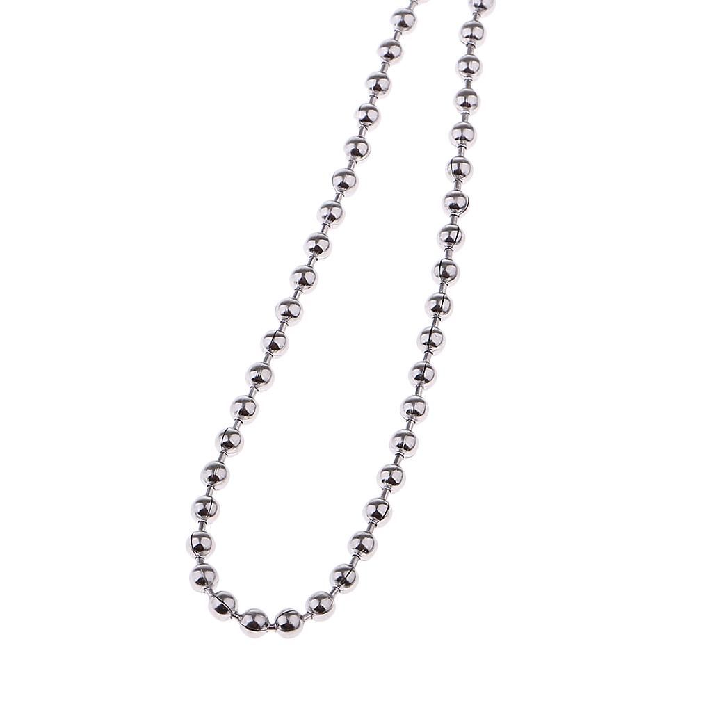 2.4mm Stainless Steel  Bead Chain Men Necklace Trinket