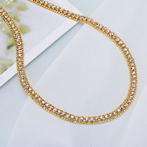 Hiphop Crystal Gold Chain Necklace Exquisite Chic Men Women