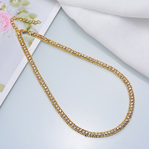 Hiphop Crystal Gold Chain Necklace Exquisite Chic Men Women