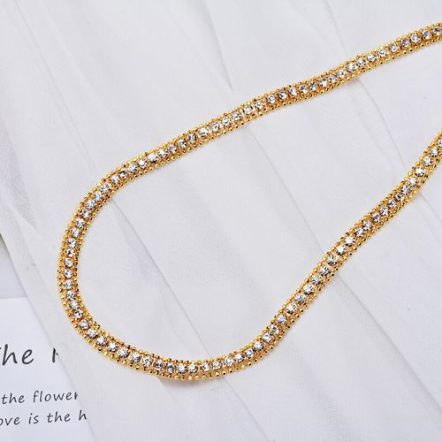 Hiphop Crystal Gold Chain Necklace Exquisite Chic Men Women