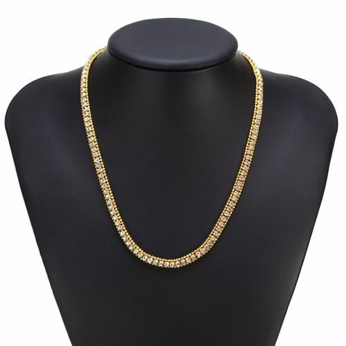 Hiphop Crystal Gold Chain Necklace Exquisite Chic Men Women