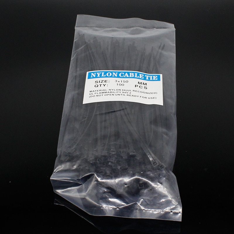 100pcs 3X150MM Self-Locking Cable Zip Ties.cable Ties White